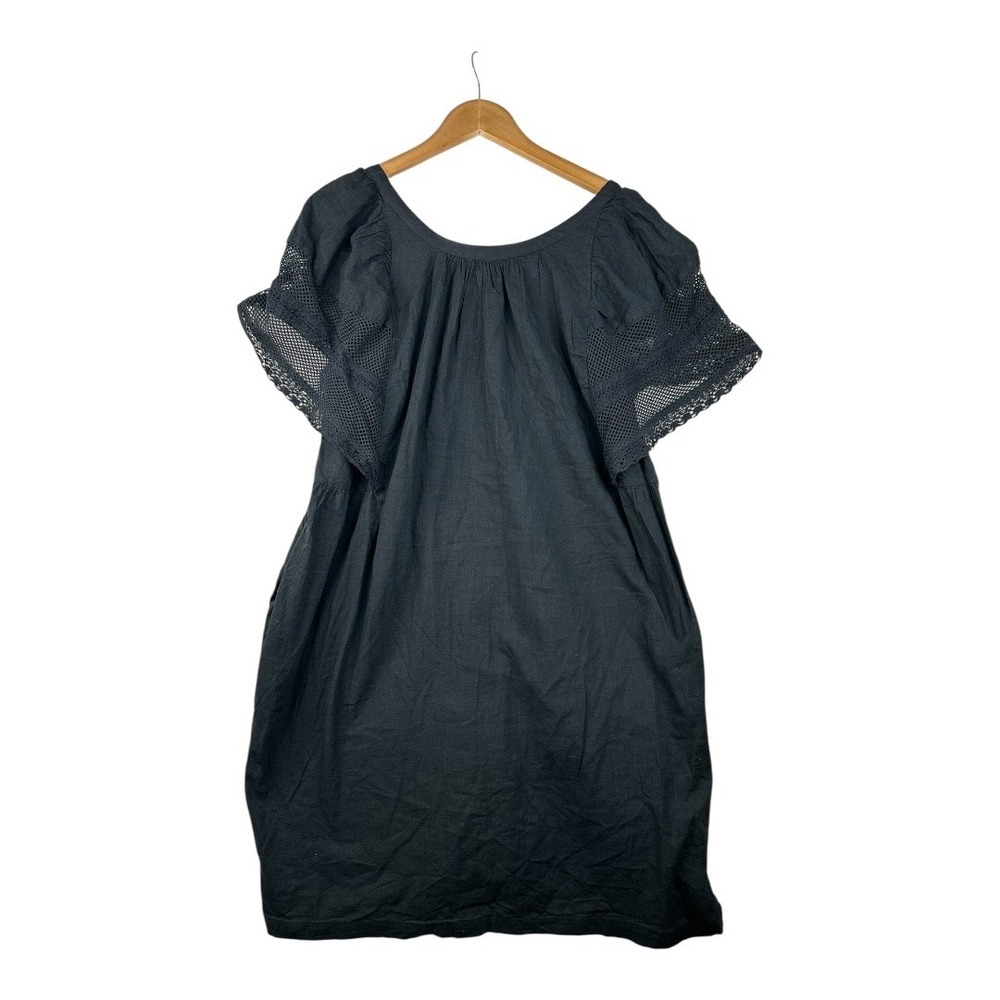 New Old Navy Crochet Flutter Sleeve Tunic Mini Dress size‎ Large Tall Black